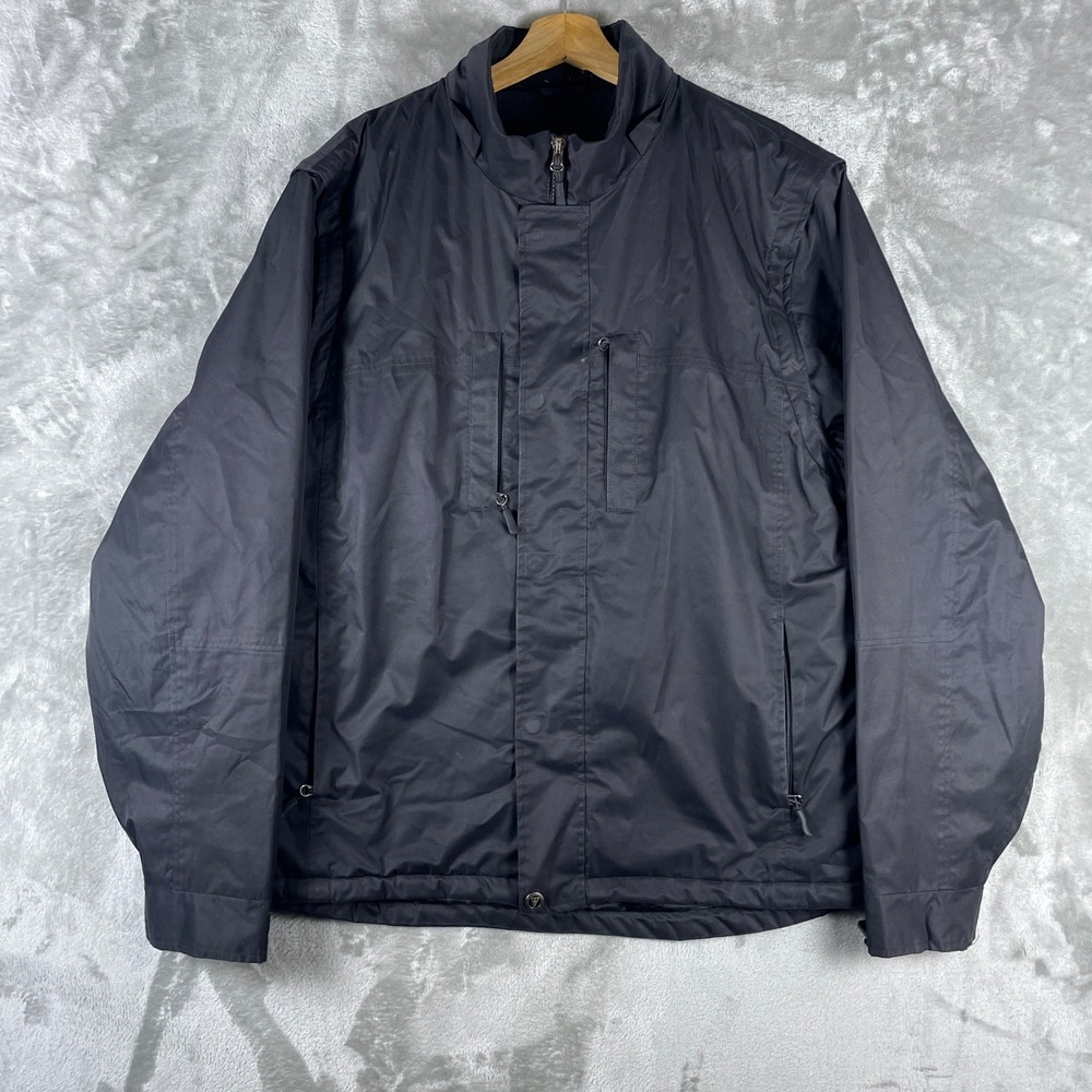 Scottevest Revolution Jacket Mens XL Black Multi-Pocket Full Zip Utility Coat
